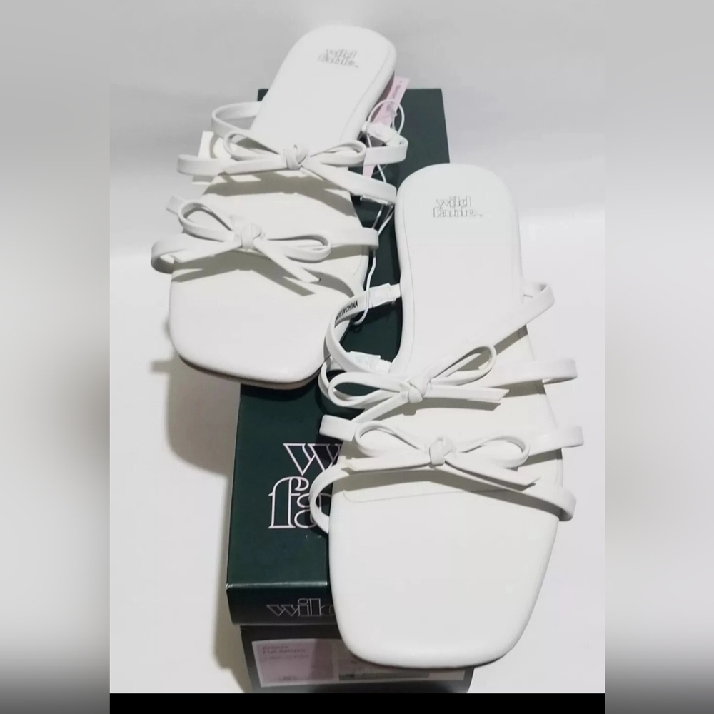 WILD FABLE KRISTEN FLAT SANDALS WHITE